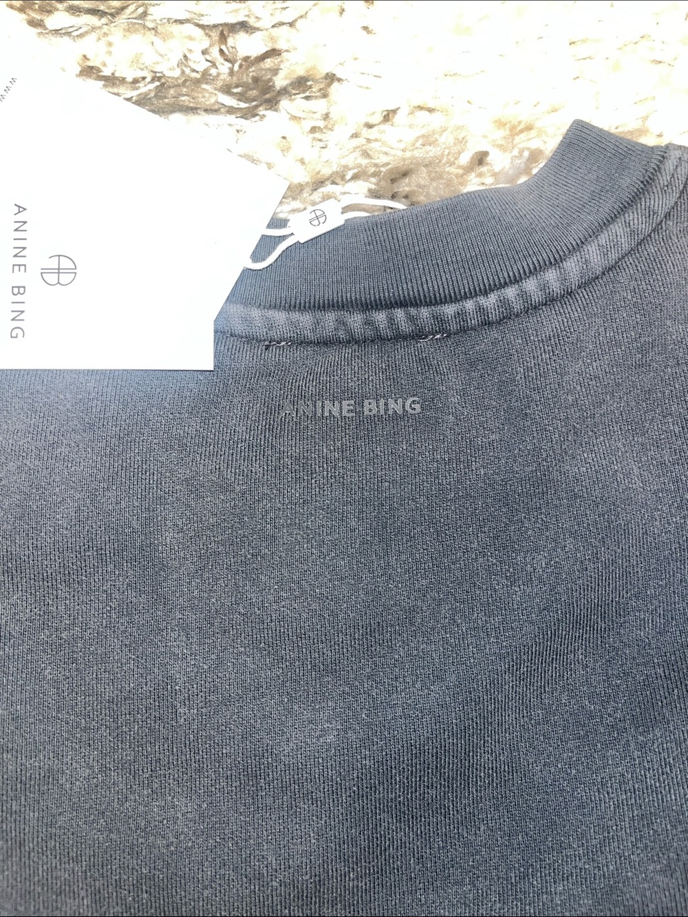 Anine Bing Miles sweatshirt. Palms. Washed grey. Size xs. New with tags. - Picture 5 of 6